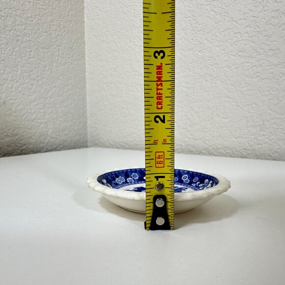 VTG Copeland Spode Tower Blue/White Butter Pat Mini Trinket Plate 3 -1/8"x 3/4" - Picture 3 of 7